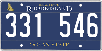 RI license plate 331546