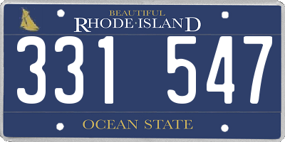 RI license plate 331547