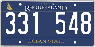RI license plate 331548