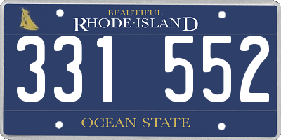 RI license plate 331552