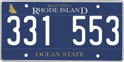 RI license plate 331553