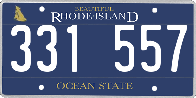 RI license plate 331557