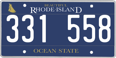 RI license plate 331558