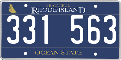 RI license plate 331563