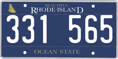 RI license plate 331565