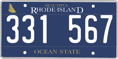 RI license plate 331567