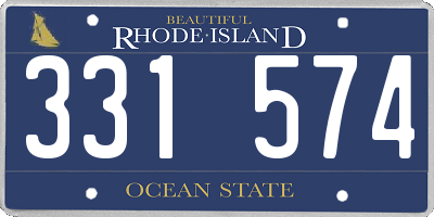 RI license plate 331574