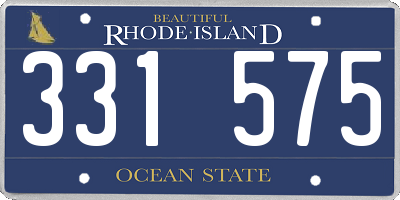 RI license plate 331575