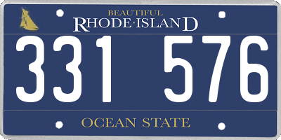RI license plate 331576