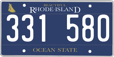 RI license plate 331580