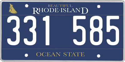 RI license plate 331585