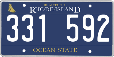 RI license plate 331592