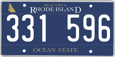 RI license plate 331596