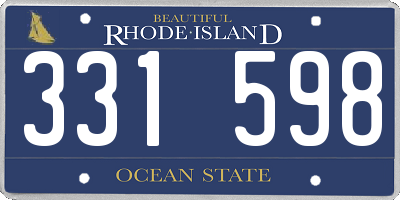 RI license plate 331598