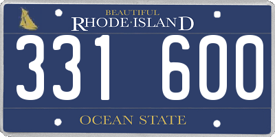 RI license plate 331600