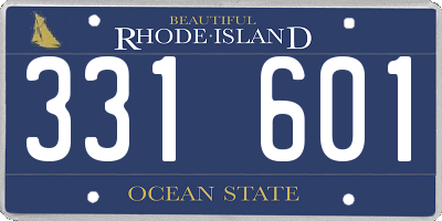 RI license plate 331601