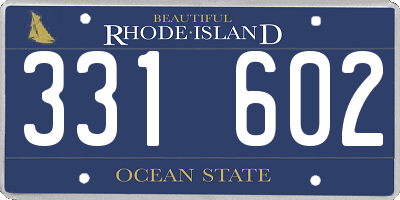 RI license plate 331602
