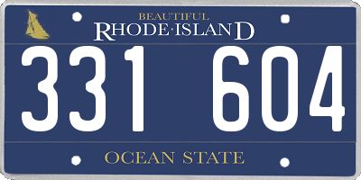 RI license plate 331604