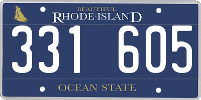 RI license plate 331605