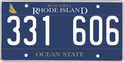 RI license plate 331606