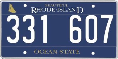 RI license plate 331607