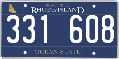 RI license plate 331608