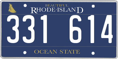 RI license plate 331614