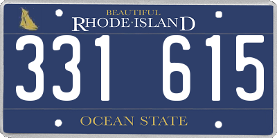 RI license plate 331615