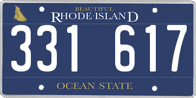 RI license plate 331617