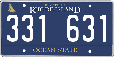 RI license plate 331631