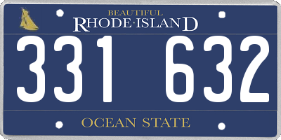 RI license plate 331632