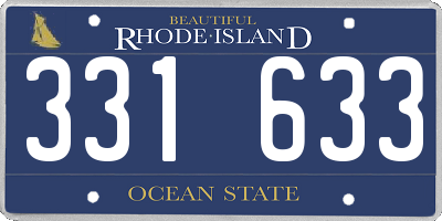 RI license plate 331633