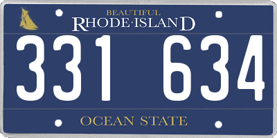 RI license plate 331634
