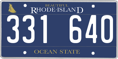 RI license plate 331640