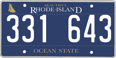RI license plate 331643