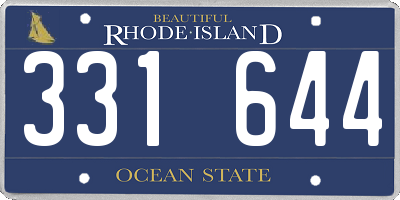 RI license plate 331644