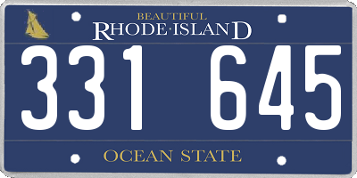 RI license plate 331645