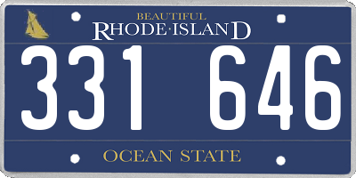 RI license plate 331646