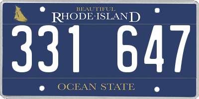 RI license plate 331647