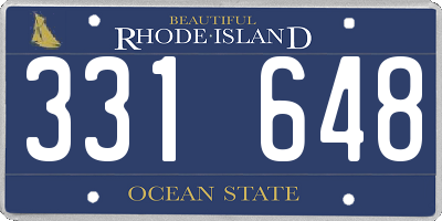 RI license plate 331648
