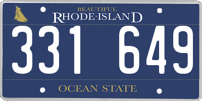 RI license plate 331649