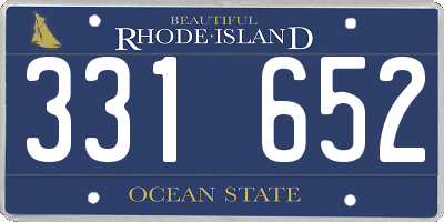 RI license plate 331652