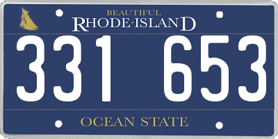 RI license plate 331653