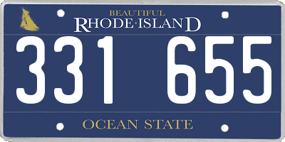 RI license plate 331655