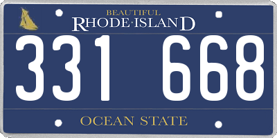 RI license plate 331668