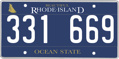 RI license plate 331669