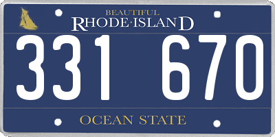 RI license plate 331670