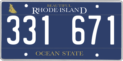 RI license plate 331671