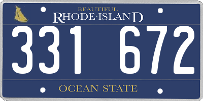 RI license plate 331672