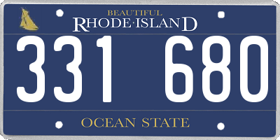 RI license plate 331680